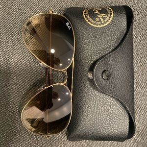 Authentic Large Ray Ban Sunglasses Brown Gradient